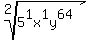 root(2,5^1x^1y^64)