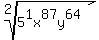 root(2,5^1x^87y^64)