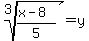 root%283%2C+%28x-8%29%2F5%29+=+y