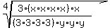 root%284%2C%283%2A%28x%2Ax%2Ax%2Ax%29%2Ax%29%2F%28%283%2A3%2A3%2A3%29y%2Ay%2Ay%29%29