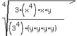 root%284%2C%283%2A%28x%5E4%29%2Ax%2Ay%29%2F%28%283%5E4%29%28y%2Ay%2Ay%2Ay%29%29%29