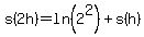 s%282h%29=ln%282%5E2%29%2Bs%28h%29