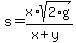 s=x%2Asqrt%282%2Ag%29%2F%28x%2By%29