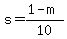 s+=+%281-m%29%2F10