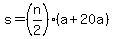 s+=+%28n%2F2%29%28a+%2B+20a%29
