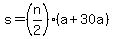 s+=+%28n%2F2%29%28a+%2B+30a%29