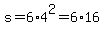 s+=+6%2A4%5E2+=+6%2A16