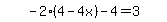 simplify_cartoon%28+-2%2A%284-4x%29-4=3+%29