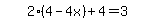 simplify_cartoon%28+2%2A%284-4x%29%2B4=3+%29