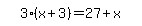 simplify_cartoon%28+3%2A%28x%2B3%29=27%2Bx+%29