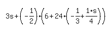 simplify_cartoon%28+3s%2B%28-1%2F2%29%2A%286%2B24%2A%28-1%2F3%2B1%2F4%2As%29%29+%29