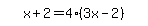 simplify_cartoon%28+x%2B2=4%2A%283x-2%29+%29
