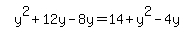 simplify_cartoon%28+y%5E2%2B12y-8y=14%2By%5E2-4y+%29