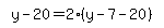 simplify_cartoon%28+y-20=2%2A%28y-7-20%29+%29