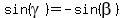 sin%28gamma%29+=+-sin%28beta%29