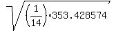 sqrt%28%281%2F14%29353.428574%29