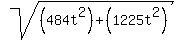 sqrt((484t^2) + (1225t^2))