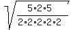 sqrt%28%285%2A2%2A5%29%2F%282%2A2%2A2%2A2%2A2%29%29