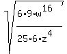 sqrt%28%286+%2A+9+%2A+w%5E16%29%2F%2825+%2A+6+%2A+z%5E4%29%29+