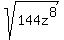 sqrt%28+144z%5E8%29