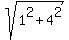 sqrt%281%5E2+%2B+4%5E2%29