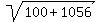 sqrt%28100%2B1056%29