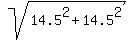 sqrt%2814.5%5E2+%2B+14.5%5E2%29