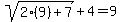 sqrt%282%289%29%2B7%29+%2B+4+=+9