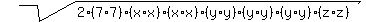 sqrt%282%2A%287%2A7%29%2A%28x%2Ax%29%2A%28x%2Ax%29%2A%28y%2Ay%29%2A%28y%2Ay%29%2A%28y%2Ay%29%2A%28z%2Az%29%29