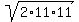 sqrt(2*11*11)