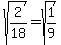 sqrt%282%2F18%29+=+sqrt%281%2F9%29