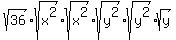 sqrt%2836%29%2Asqrt%28x%5E2%29%2Asqrt%28x%5E2%29%2Asqrt%28y%5E2%29%2Asqrt%28y%5E2%29%2Asqrt%28y%29