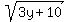 sqrt%283y%2B10%29