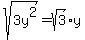 sqrt%283y%5E2%29+=+sqrt%283%29%2Ay