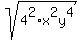 sqrt%284%5E2%2Ax%5E2y%5E4%29