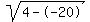 sqrt(4--20)