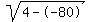 sqrt(4--80)