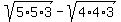 sqrt%285%2A5%2A3%29+-+sqrt%284%2A4%2A3%29