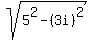 sqrt%285%5E2+-+%283i%29%5E2%29