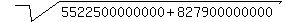 sqrt(5522500000000+827900000000)