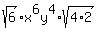 sqrt%286%29x%5E6y%5E4%2Asqrt%284%2A2%29