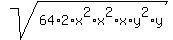 sqrt%2864%2A2%2Ax%5E2%2Ax%5E2%2Ax%2Ay%5E2%2Ay%29