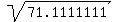 sqrt%2871.1111111%29
