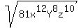 sqrt%2881x%5E12Y%5E8z%5E10%29