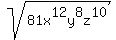 sqrt%2881x%5E12y%5E8z%5E10%29