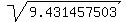 sqrt%289.431457503%29