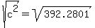 sqrt%28c%5E2%29=sqrt%28392.2801%29
