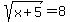 sqrt%28x%2B5%29=8