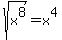 sqrt%28x%5E8%29=x%5E4