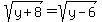 sqrt%28y%2B8%29+=+sqrt%28y-6%29